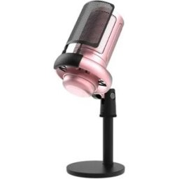 INF Microphone à condensateur USB Rose pour gaming et streaming avec filtre anti-pop, mise en sourdine tactile et plug-and-play