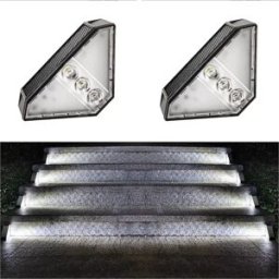 INF Lampes Solaires d'Escalier Extérieures - Éclairage Blanc pour Jardin, Terrasse et Allées 2 Pack 2 Pack
