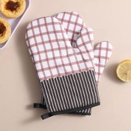 INF Ensemble de maniques de four 2 pièces, gants de cuisine pour micro-ondes et cuisson à la vapeur Beige