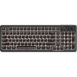INF Clavier filaire 99 touches rétroéclairé RGB avec molette de volume multimédia, étanche et câble Type-C détachable, Le noir