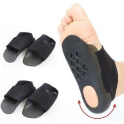 INF Coussinets de soutien de la voûte plantaire et du talon en silicone - Inserts absorbants de chocs, 2 paires, noir L