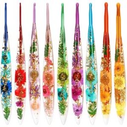 INF Ensemble de Crochets à Crochet Résine Floral 9 Pièces - Crochets Monotête en Aluminium Massif Allongés, Multicolore