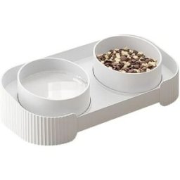 INF Gamelle Double en Céramique pour Animaux : Station d'Alimentation Surélevée avec Base Antidérapante pour Chats et Petits