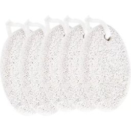 INF Lot de 5 Pierres Ponce pour Pieds - Pierre Volcanique Blanche, Exfoliation Douce et Efficace