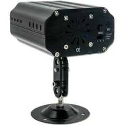 INF Mini projecteur laser RGB avec prise US - Double faisceau, 16 motifs, télécommande, AC100-240V