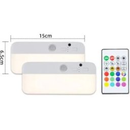 INF Lampes Puck LED Rechargeables 2-Pack à Télécommande et Capteur de Mouvement - Montage Magnétique, 1500mah, 12 Couleurs, 10h