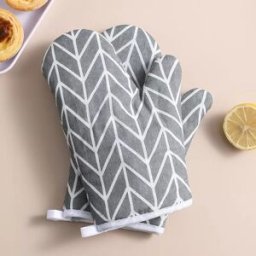 INF Ensemble de maniques de four 2 pièces, gants de cuisine pour micro-ondes et cuisson à la vapeur Gris