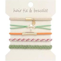 INF Bracelet Élastique pour Cheveux Arbre de Coco Doré - Style Bohème
