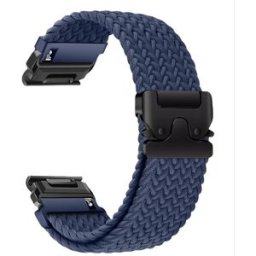 INF Bracelet de montre tissé en nylon élastique compatible avec Garmin Fenix 8/7X Pro/955/965 Boucle magnétique à dégagement Bleu 22 mm
