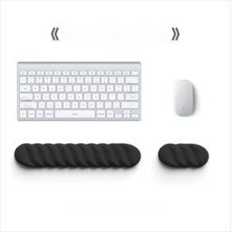 INF Ensemble Repose-Poignets Ergonomique pour Clavier et Tapis de Souris pour Soulager la Fatigue des Mains au Bureau, Le noir
