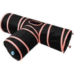 INF Tunnel Pliable pour Chat : Jeu Interactif et Exercice pour Votre Félin Noir + Rose