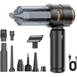 INF Aspirateur de voiture portable sans balais avec charge rapide Type-C, affichage niveau de batterie, conception 3 batteries