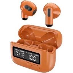 INF Écouteurs Bluetooth Style BB Rétro avec Affichage Numérique BPG - Écouteurs Intra-Auriculaires Sans Fil Orange