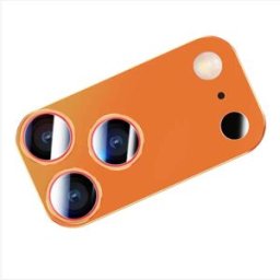 INF Protecteur d'objectif d'appareil photo orange mat compatible avec iPhone 14 Pro Max/15 Pro Max/16 Pro Max - Verre trempé,