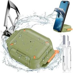 INF Étui de protection en TPU avec stylo de nettoyage compatible avec Apple AirPods Pro 3 - Antichoc et étanche Vert