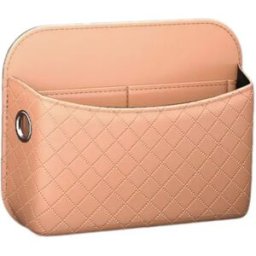 INF Boîte de rangement multifonction pour voiture - Organisateur de console centrale en velours de fibre avec fentes pour Marron