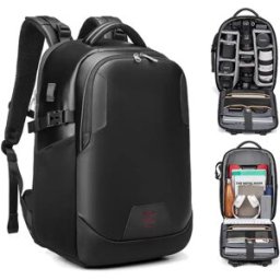 INF Sac à dos pour appareil photo reflex numérique 19 pouces : Tissu Oxford, étanche, compatible avec Canon et Nikon