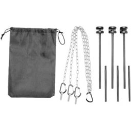 INF Support de Gril Multifonction - Support Ajustable en Hauteur, Trépied 3 Points avec Chaîne 49cm et Sac de Transport