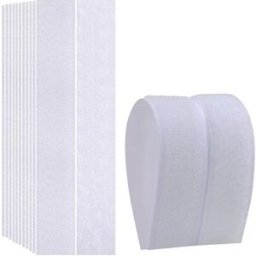INF Bande Auto-Adhésive Crochet et Boucle 50 Paires - Fixation Forte pour Literie, Housses de Canapé, Rideaux Blanc