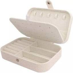 INF Boîte à bijoux en cuir PU Blanc