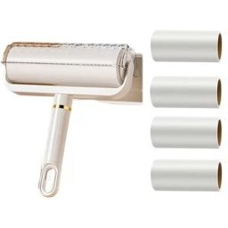 INF Rouleau Anti-Peluche à Manche Courte avec 4 Recharges Blanches - Éliminateur Efficace de Poils d'Animaux et de Débris 16 cm
