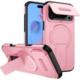 INF Coque Magnétique 2-en-1 Compatible avec iPhone 17 Pro Max avec Fenêtre Coulissante et Support Rose