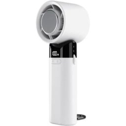 INF Ventilateur de bureau USB portable mini avec refroidissement à semi-conducteur, affichage LCD, contrôle de vitesse continu Blanc