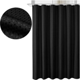 INF Rideau de douche de salle de bain imperméable L Le noir