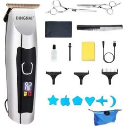 INF Tondeuse à Cheveux Électrique Professionnelle avec Écran LCD et Ciseaux en Acier Double, Compatible avec divers modèles