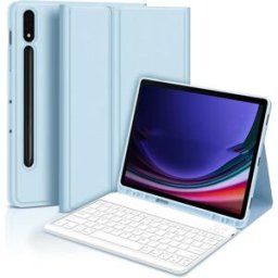 INF Étui clavier Bluetooth + Clavier Compatible avec Samsung Galaxy Tab S8+/S8 Plus 12.4 pouces - Magnétique, Fente pour stylet