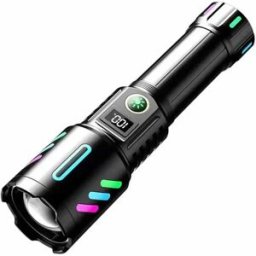 INF Lampe de poche laser blanche 20W - Batterie 26650 3000mAh, Torche USB rechargeable