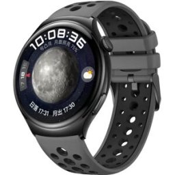INF Bracelet de montre en silicone compatible avec Huawei, bande sportive respirante et confortable, design perforé noir et M Gris foncé