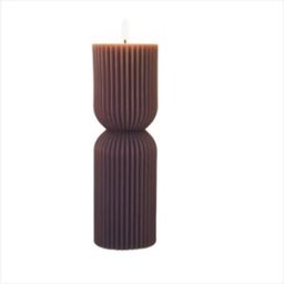 INF Bougie Électronique LED Violet Nuit Foncé à Rayures - Style Nordique Morandi