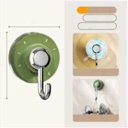 INF Lot de 3 Crochets à Ventouse Sans Perçage - Crochets Muraux Amovibles pour Cuisine & Salle de Bain Vert
