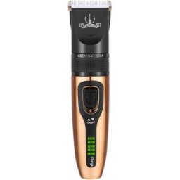 INF Tondeuse à cheveux rechargeable Gold avec affichage LCD, 5 niveaux réglables, lame détachable lavable, sans fil et filaire