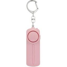 INF Alarme de sécurité personnelle 130dB avec lumière LED - Activation par anneau, alimentée par piles Rose