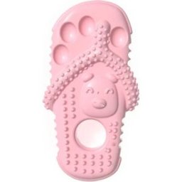 INF Jouet à mâcher pour chien en TPR en forme de pantoufle - Nettoyage des dents et jeu interactif Rose