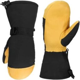INF Gants de Ski en Cuir avec Isolation 3M - Coupe-Vent et Chauds pour Sports d'Hiver M