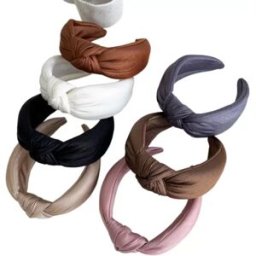 INF Ensemble de 7 bandeaux noués - Noir, marron, blanc, rose, violet, beige et café