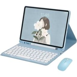 INF Étui Clavier Bluetooth Bleu Ciel + Souris pour Samsung Galaxy Tab S6 Lite 10.4" 2022/2020