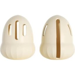 INF Porte-éponge maquillage en silicone 2 unités - Étui respirant, anti-poussière et voyage avec ouverture élastique Beige