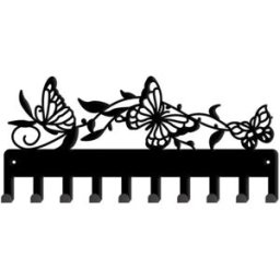 INF Patère murale en fer pour clés et manteaux – Porte-clés mural décoratif noir pour entrée et chambre