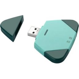 INF Lecteur de cartes SD/TF magnétique 3-en-1 - Plug-and-Play, compatible avec Apple Lightning, USB-C et USB-A, puce sécurisée Vert