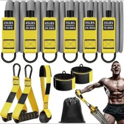 INF Ensemble de bandes de résistance 12 pièces 300lbs – Kit home gym latex et nylon multifonction