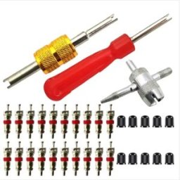 INF Kit d'outils 33 pièces pour démonter et installer les obus de valve de pneu de moto, vélo et voiture