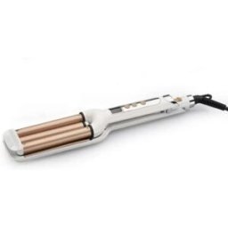 INF Fer ondulateur triple baril pour cheveux avec élément chauffant en céramique tourmaline, contrôle de température LCD, 65W, Blanc