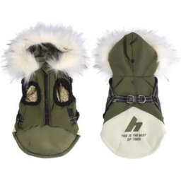 INF Veste d'hiver à capuche pour chien : Protection chaude, réfléchissante et coupe-vent pour petits chiens M