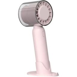 INF Mini ventilateur USB portable - Ventilateur de bureau silencieux, rechargeable par USB, 5 vitesses, avec base, format de Rose