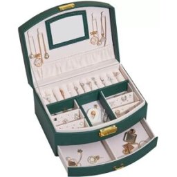INF Boîte à bijoux multicouche avec serrure Vert