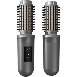 INF Brosse Lissante Sans Fil: Ionique, Portable, 2-en-1 Fer à Boucler et Lisseur Gris